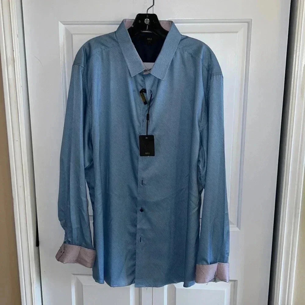 AKA, “also known  as” men shirt,XXL, office,slim fit,two tone,classy, event ,NWT